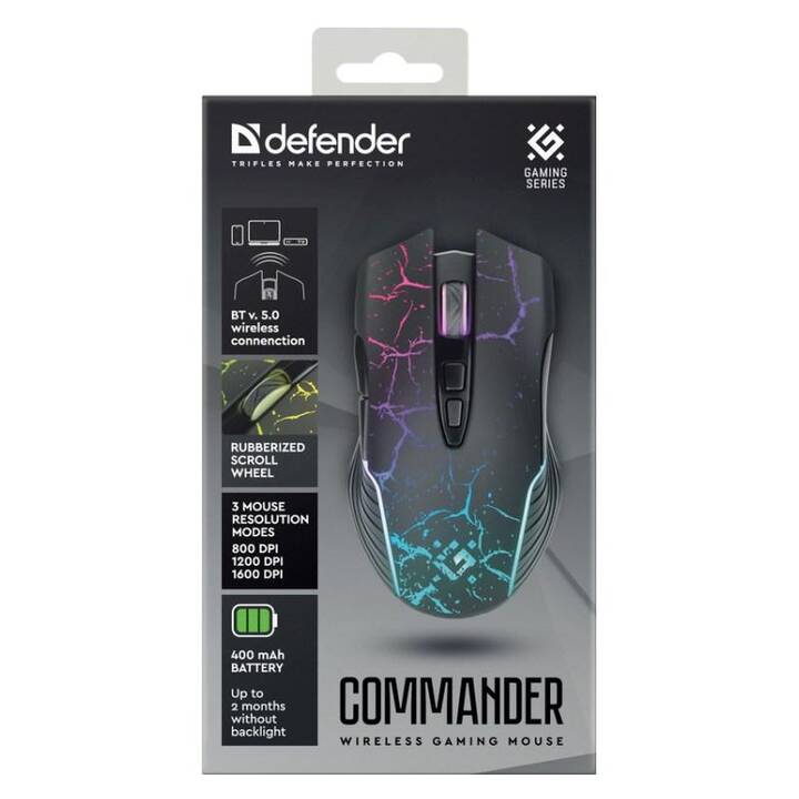 DEFENDER Commander Mouse (Senza fili, Gaming)