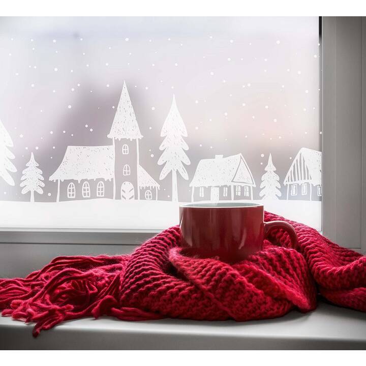 D-C-FIX Farbfolie Winter Homes (20 cm x 150 cm, Grau, Weiss)