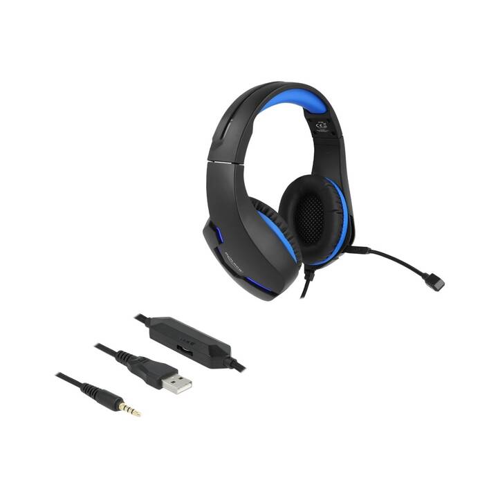 DELOCK Gaming Headset LED (Over-Ear, Kabel)