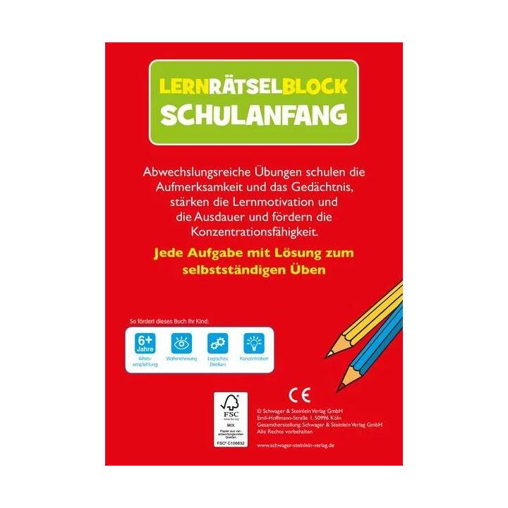 Lernrätselblock Schulanfang - Für Kinder ab 6 Jahren