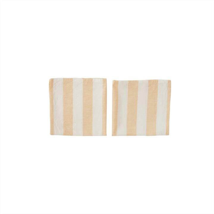 OYOY Tovagliolo di stoffa Striped Vanilla (45 cm x 45 cm, 2 pezzo)