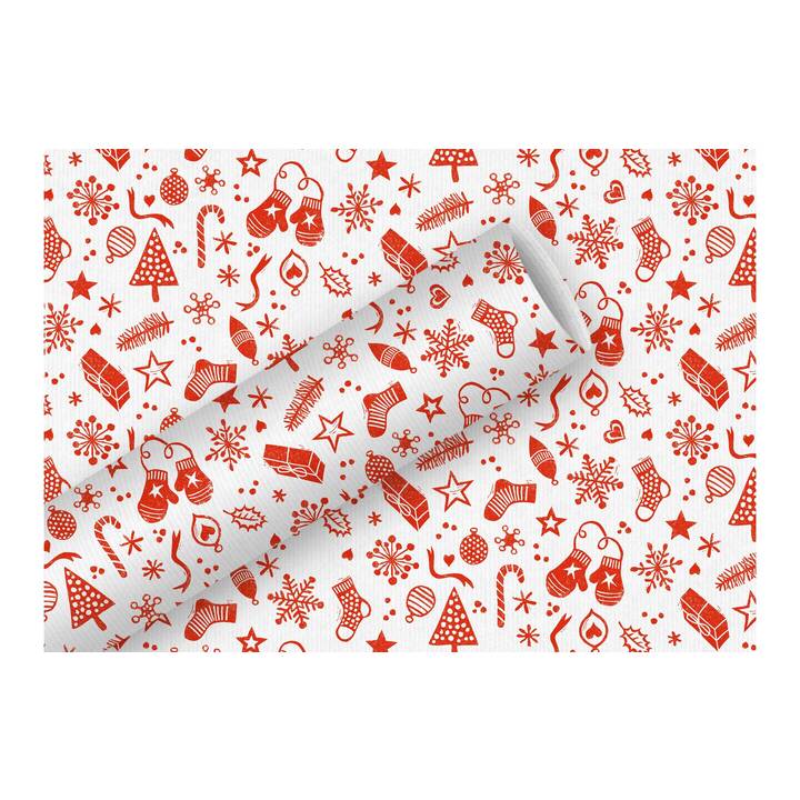 BRAUN + COMPANY Carta regalo Christmas Things (Rosso, Bianco, Albero di Natale, Pallina di Natale)