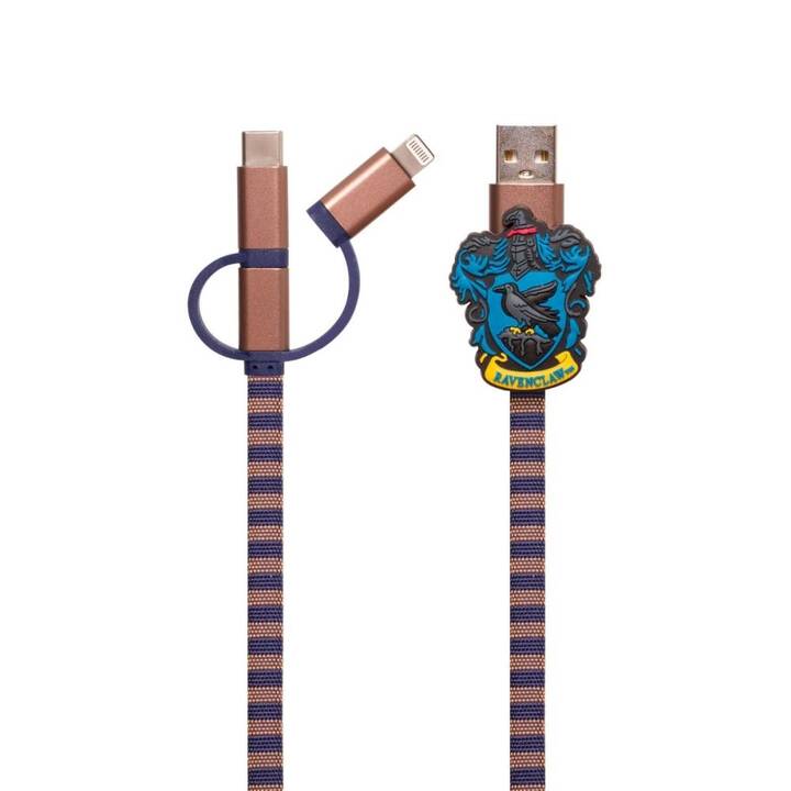 POWERSQUAD Hogwarts Ravenclaw Kabel (MicroUSB B, USB A, USB Typ-C, 1 m)