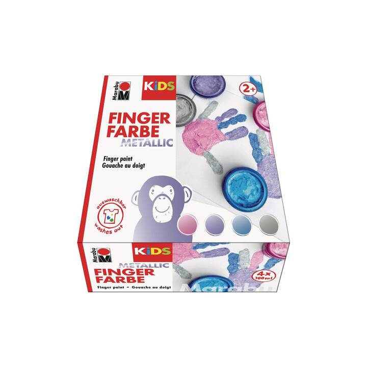 MARABU Fingerfarbe Set (4 x 100 ml, Mehrfarbig)