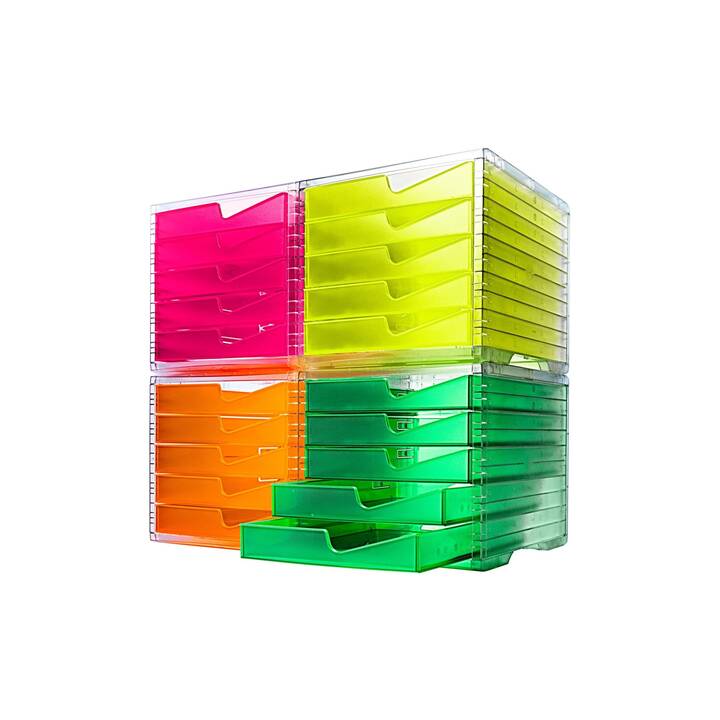 STYRO Büroschubladenbox NEONline (C4, 27 cm  x 34 cm  x 25.5 cm, Pink, Rosa)