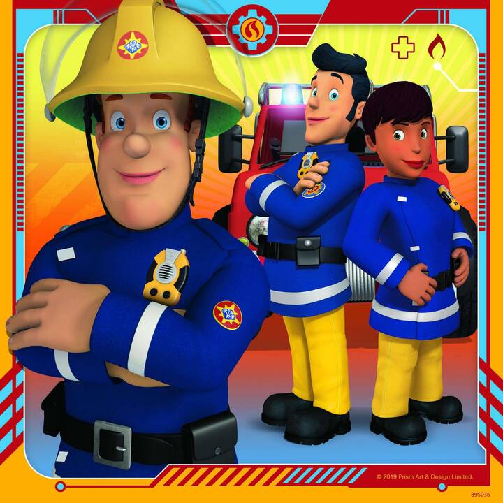 RAVENSBURGER Feuerwehr Sam Our Hero Firefighter Puzzle (3 x 147 x, 49 x)