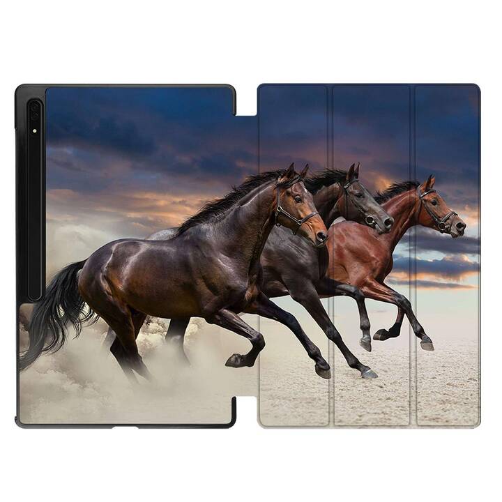 EG Housse (11", Galaxy Tab S9, Chevaux, Brun)