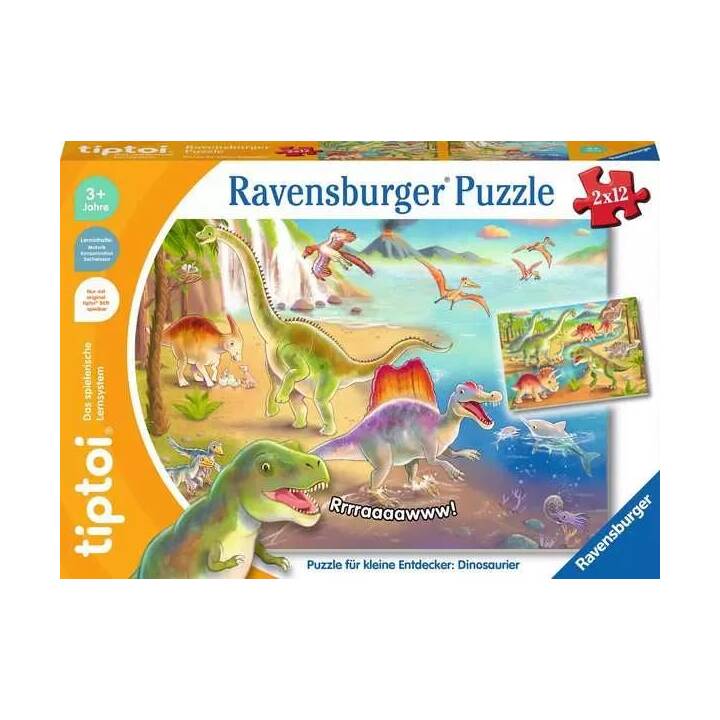 RAVENSBURGER Dinosaurier Tiere Puzzle (2 x 12 Stück)