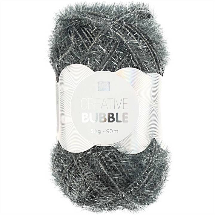 RICO DESIGN Wolle Creative Bubble (50 g, Silber, Grau)