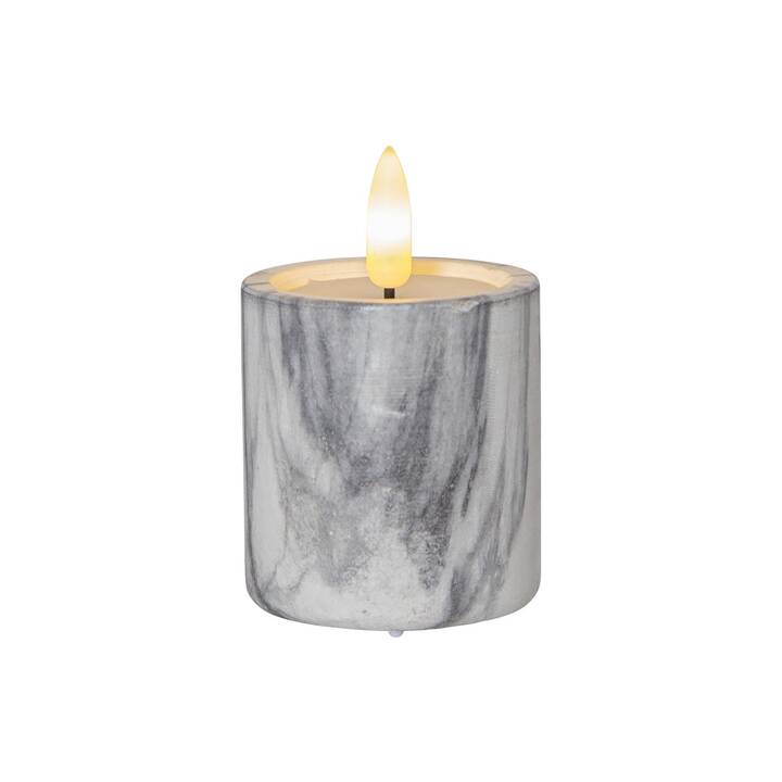 STAR TRADING Flame Marble Candele LED (Grigio, 2 pezzo)