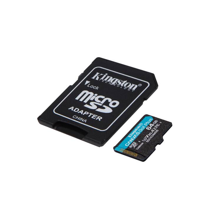 KINGSTON TECHNOLOGY MicroSD Canvas Go! Plus (Class 10, 64 Go, 170 Mo/s)