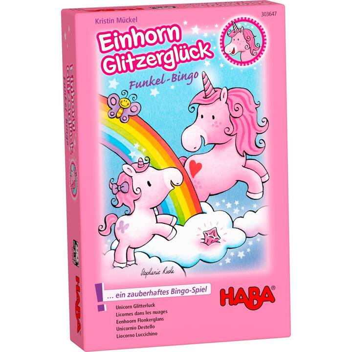 HABA Einhorn Glitzerglück - Funkel-Bingo (DE, IT, EN, FR, ES, NL)