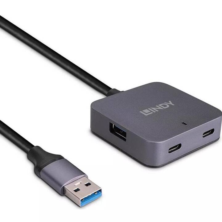 LINDY USB-Hub (4 Ports, USB de type C, USB de type A)