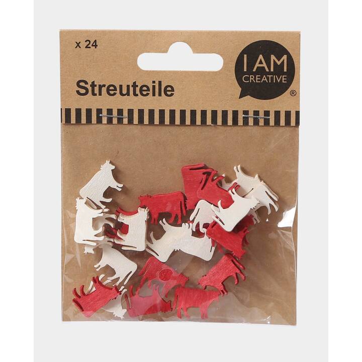 I AM CREATIVE Streudeko (Holz, Tier, 24 Stück)