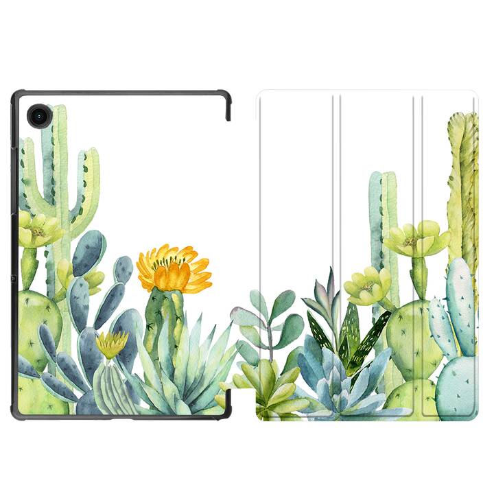 EG coque pour Samsung Galaxy Tab A8 10.5" (2021) - fleurs - vert