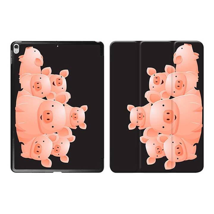 EG iPad Hülle für Apple iPad Pro 10.5 "- schwarze Cartoon Schweine