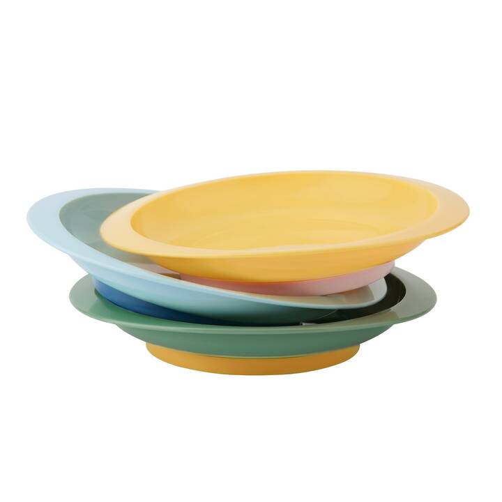 BADABULLE Set de vaisselle pour enfants (Jaune, Vert, Bleu)