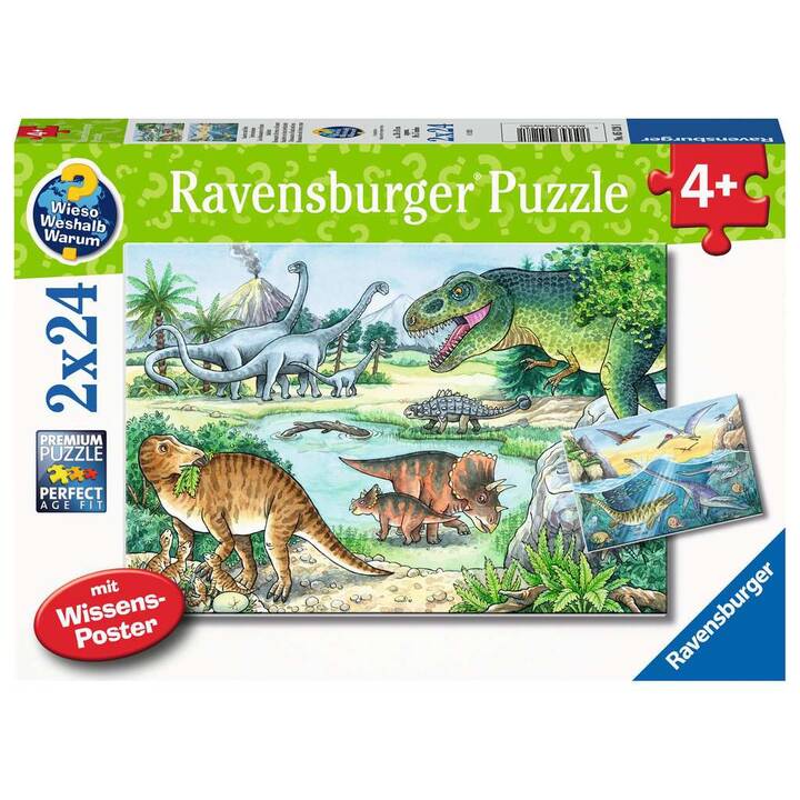 RAVENSBURGER Dinosauro Animali Puzzle (48 x, 24 x)