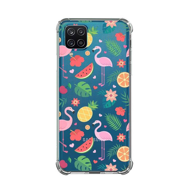 EG Backcover (Galaxy A12, Oiseaux, Transparent)