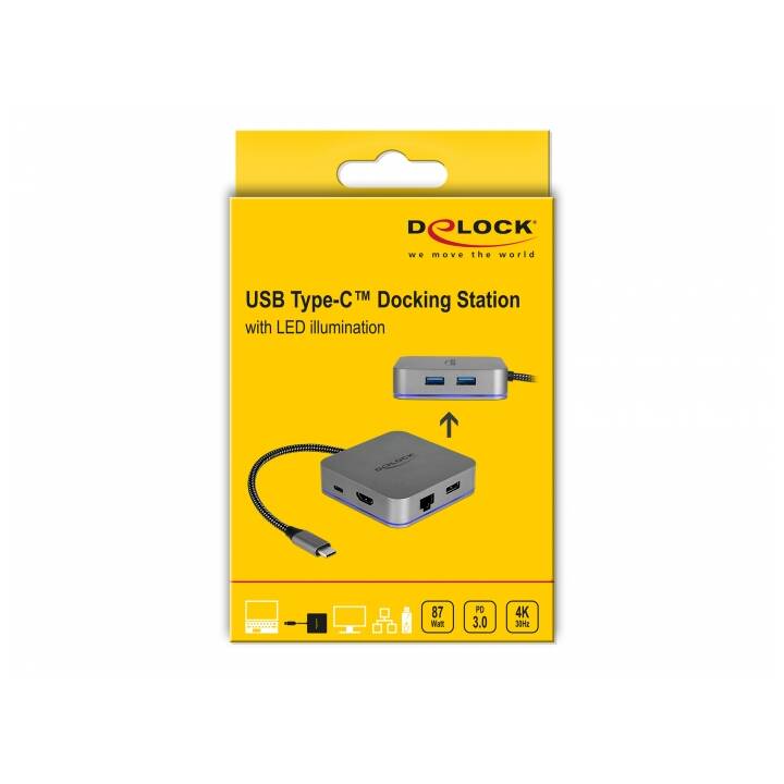 DELOCK Stazione d'aggancio 87742 (HDMI, USB 3.1 di tipo C, 3 x USB 3.1 Typ-A, RJ-45 (LAN))