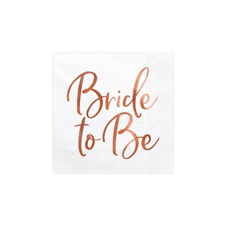 PARTYDECO Serviette en papier Bride to be (33 cm x 33 cm, 20 pièce)