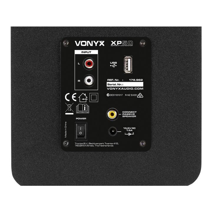 VONYX XP50 Active Studio Monitor (100 W, Standlautsprecher, Gelb, Schwarz)