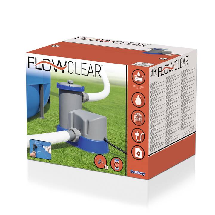 BESTWAY Pompe de filtre à cartouche Flowclear (32 mm, 5678 l/h)