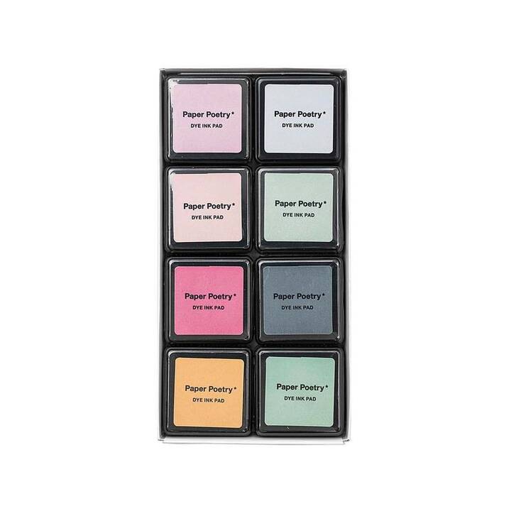 RICO DESIGN Coussin encreur Smoky Mix (Pink, Bleu, Mauve, Orange, Vert, 8 pièce)