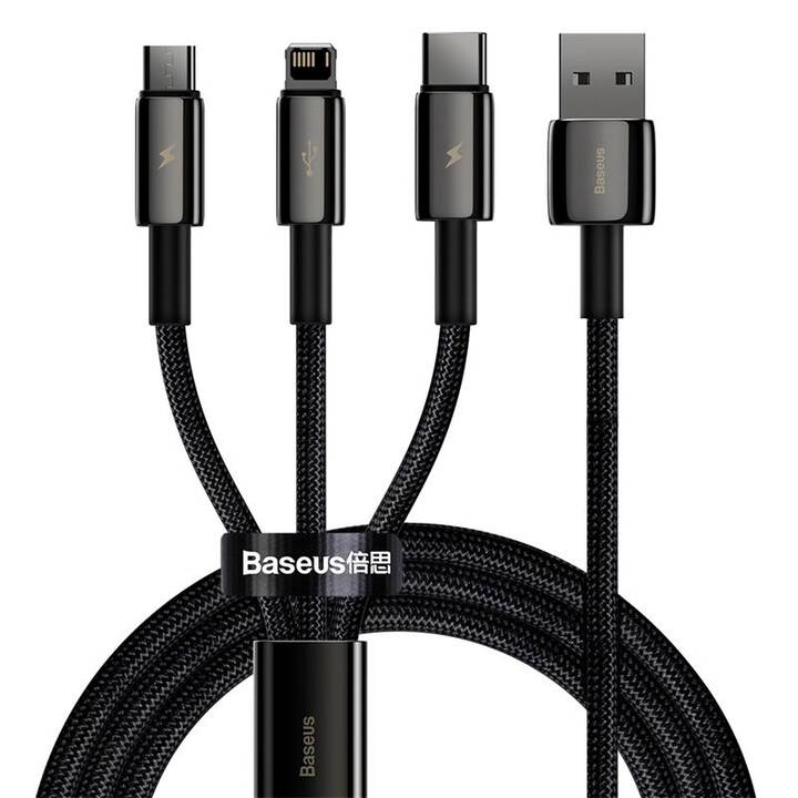 BASEUS Kabel (USB Typ A, Micro USB Typ A, USB Typ C, Lightning, 1.5 m)