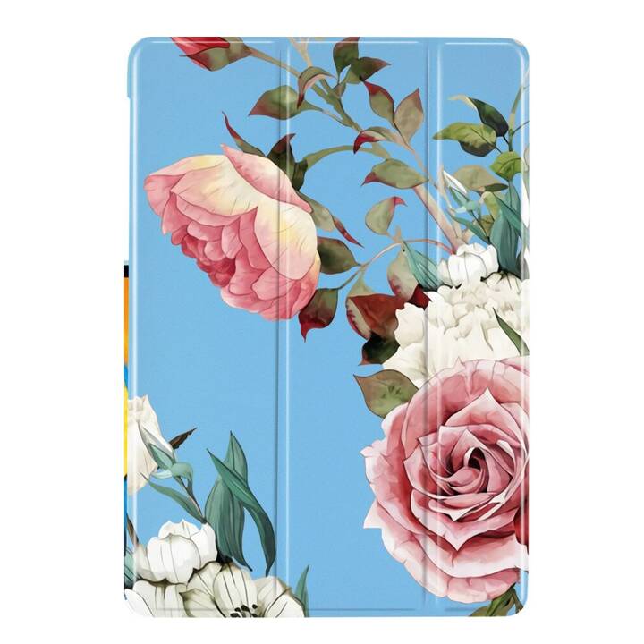 EG Housse pour Apple iPad 10,2 pouces (2019) 7ème génération - bleu - fleurs
