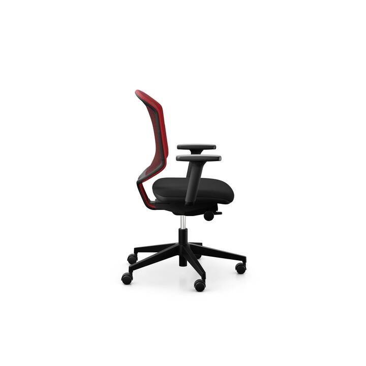 GIROFLEX Chair2Go 434 Sedia girevole per ufficio (Nero, Rosso)