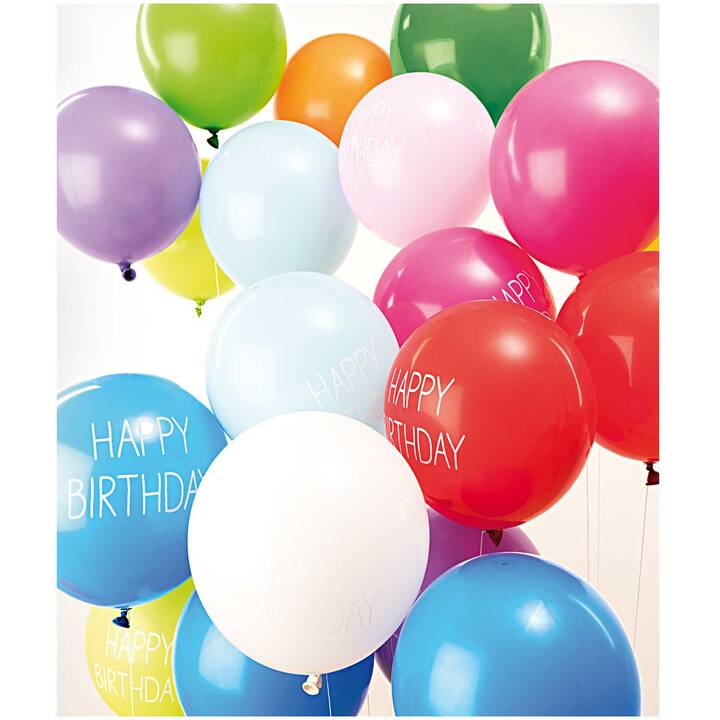 RICO DESIGN Ballon Happy Birthday (300 mm, 12 Stück)