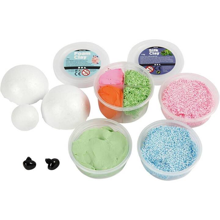 CREATIV COMPANY Pâte à modeler Foam & Silk Clay Set Tinky (Multicolore)