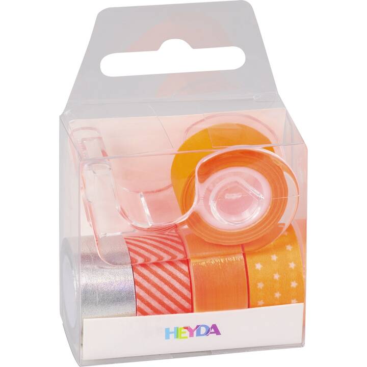 HEYDA Washi Tape Set (Argento, Arancione, 3 m)