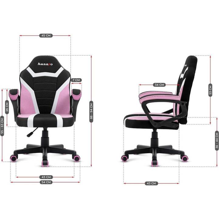 HUZARO Gaming Chaise Ranger 1.0 (Noir, Pink)