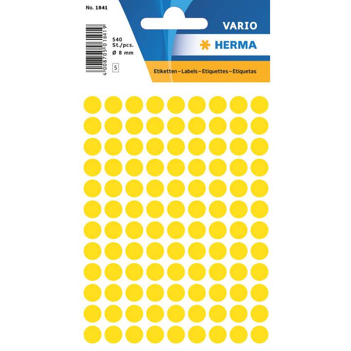 HERMA Sticker (Gelb, 540 Stück)