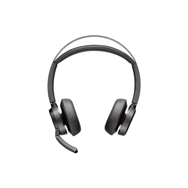 POLY Office Headset Voyager Focus 2 (On-Ear, Kabel und Kabellos, Schwarz)