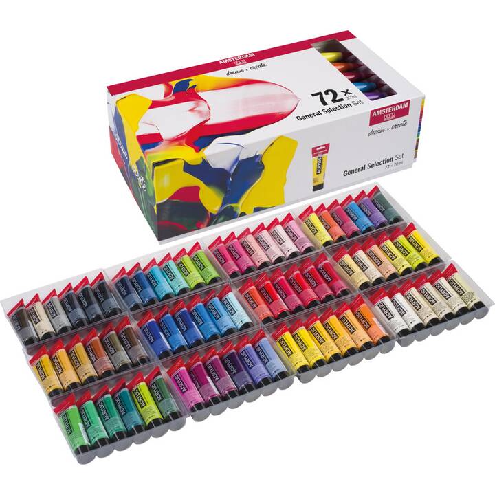 TALENS Couleur acrylique Amsterdam Starter Set Set (72 x 20 ml, Multicolore)