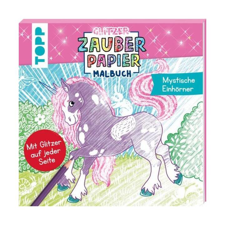 Glitzer Zauberpapier Malbuch Mystische Einhörner