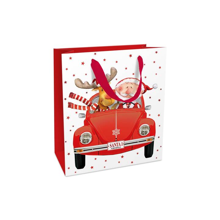 BRAUN + COMPANY Borse regalo (Rosso, Bianco, Babbo Natale)