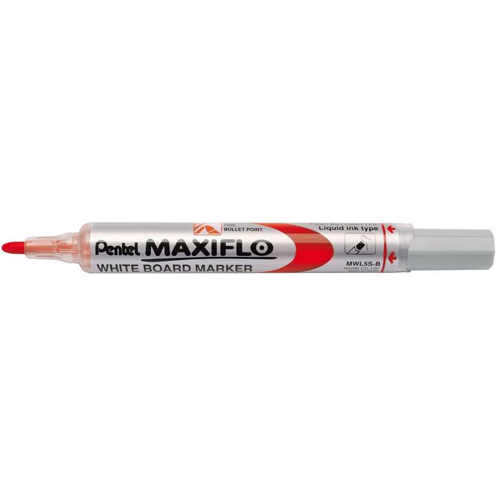 PENTEL Whiteboard Marker Maxiflo-Slim (Rot, 1 Stück)