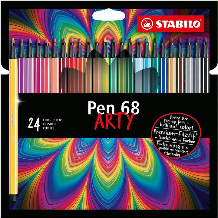 STABILO Pen 68 Arty Filzstift (Mehrfarbig, 24 Stück)