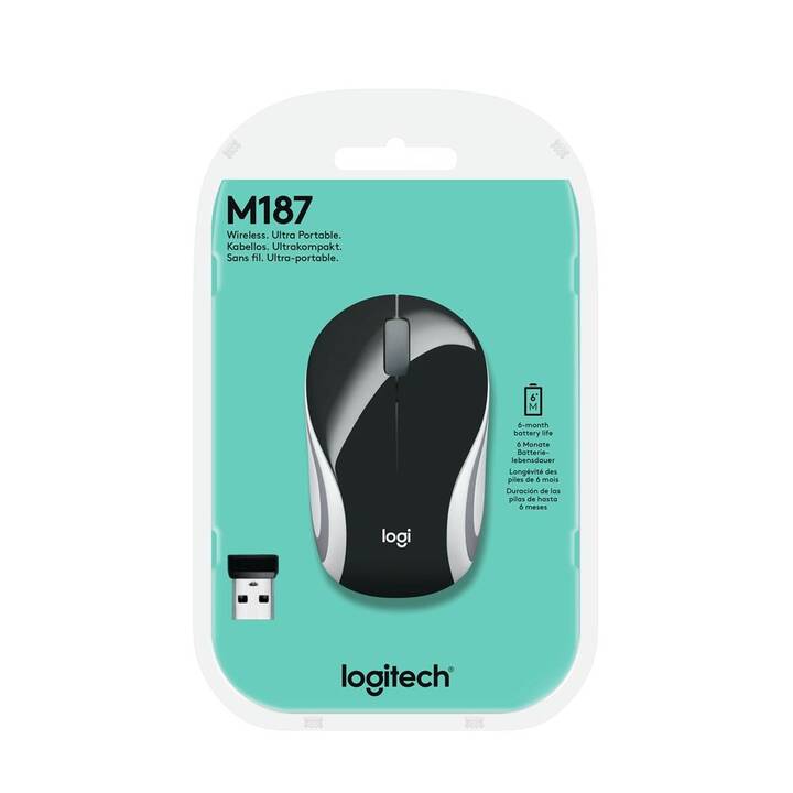 LOGITECH M187 Mini Maus (Kabellos, Office)