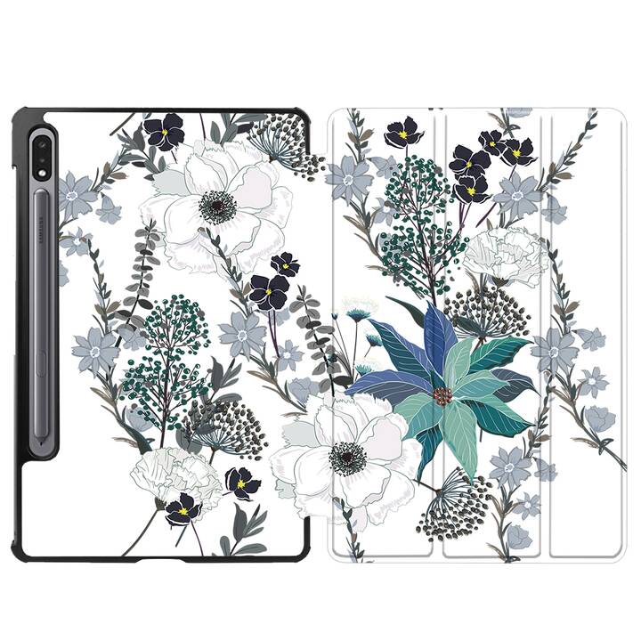 EG Hülle für Samsung Galaxy Tab S8+ 12.4" (2022) - weiß - Blumen