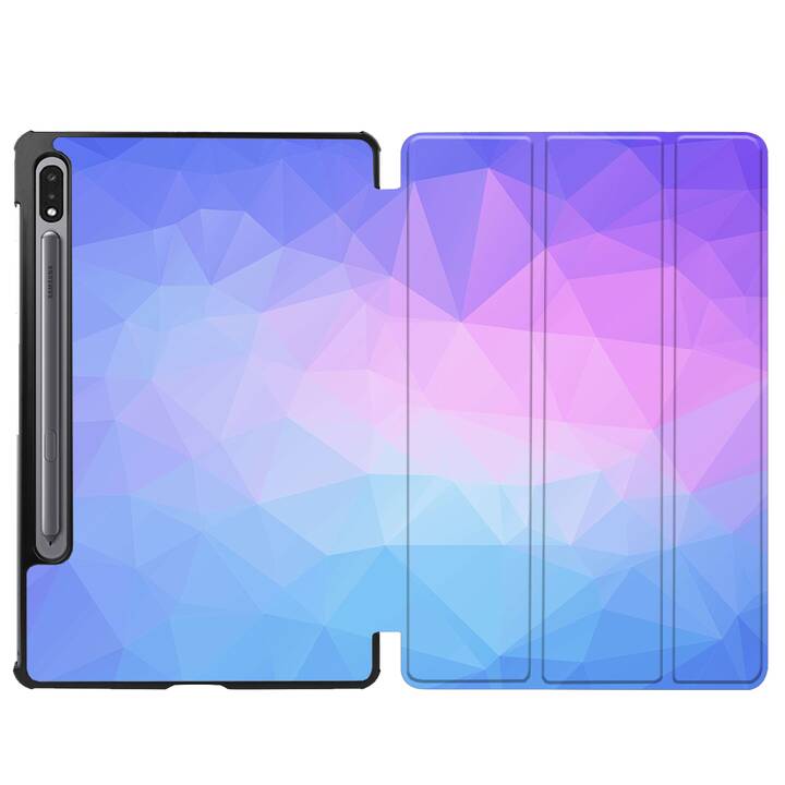 EG coque pour Samsung Galaxy Tab S8+ 12.4" (2022) - bleu - géométrique