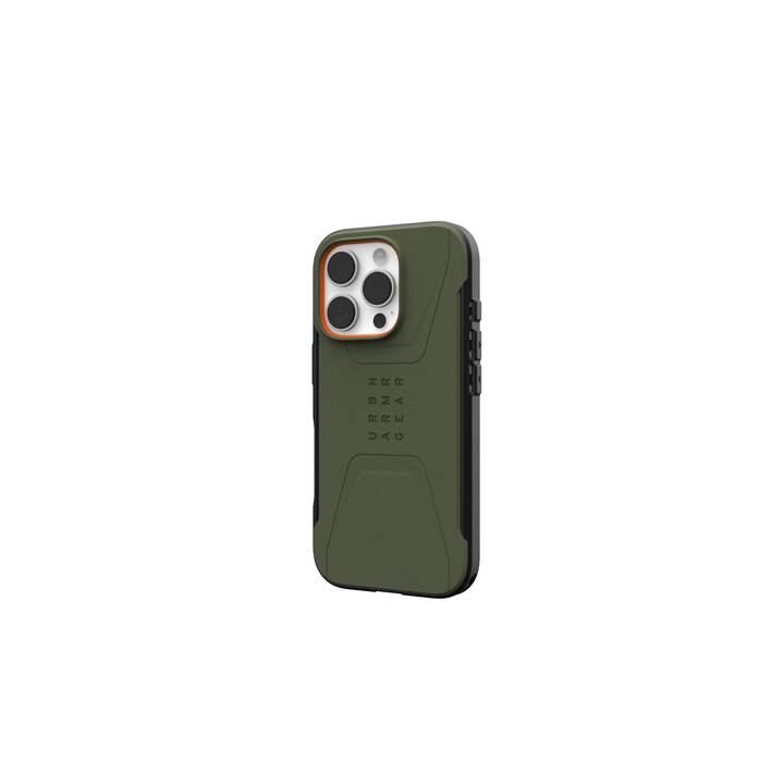 URBAN ARMOR GEAR Backcover MagSafe Civilian (iPhone 16 Pro, Olivgrün)