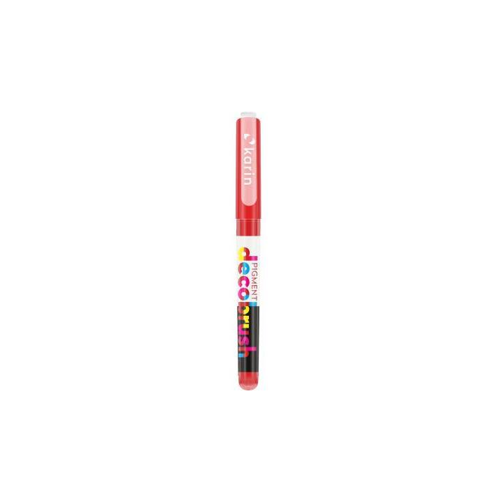 KARIN Pennarello acrilico Pigment DecoBrush 032U (Rosso, 4 pezzo)