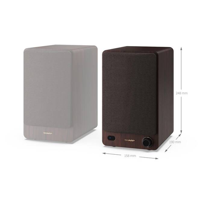 SHARP CP-SS30 (60 W, Enceinte pour étagère, Brun)