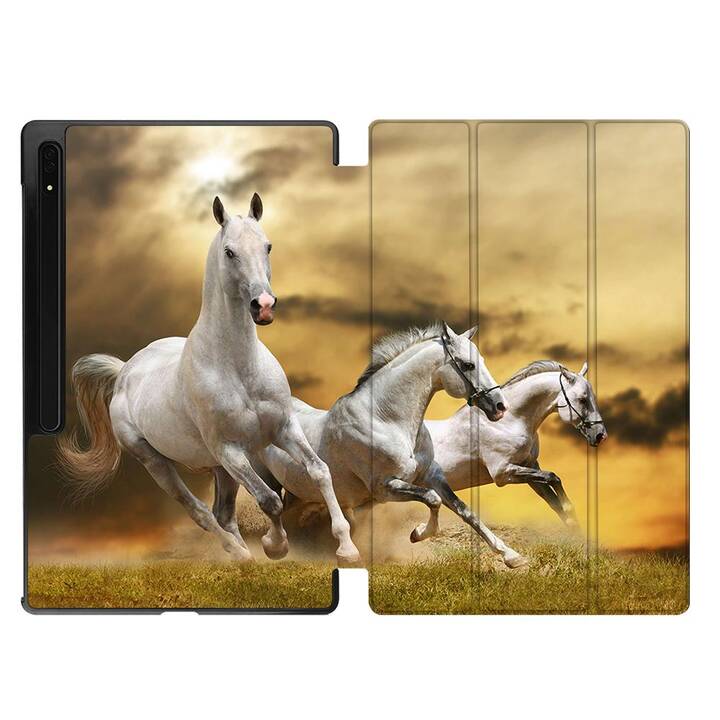 EG Housse (11", Galaxy Tab S9, Chevaux, Brun)