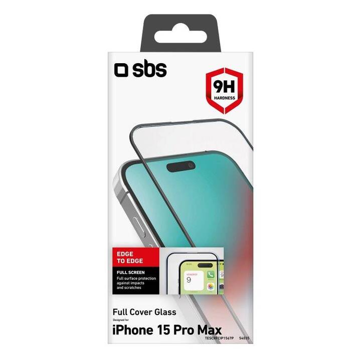 SBS Verre de protection d'écran (iPhone 15 Pro Max)